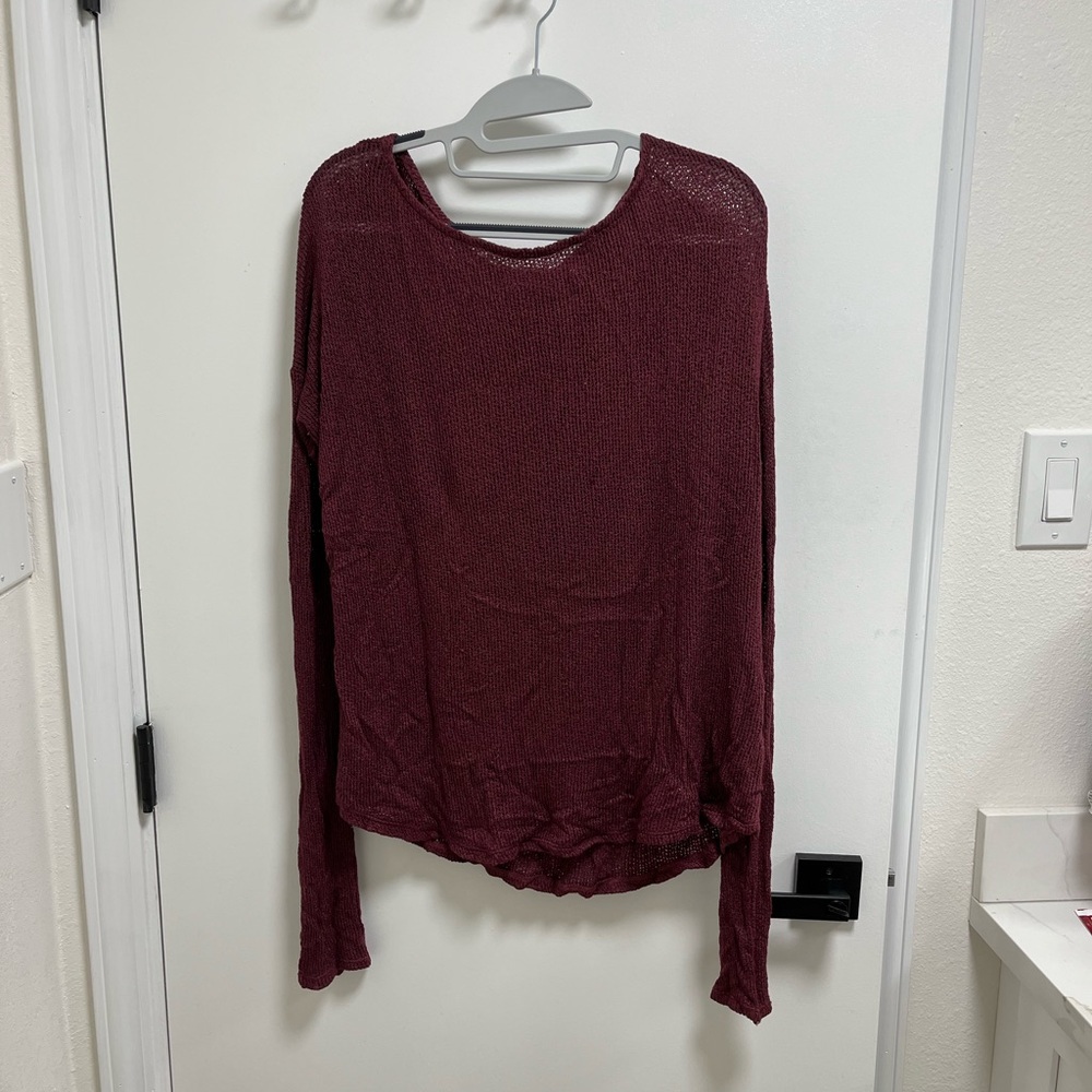 Brandy Melville Maroon Long Sleeve Sweater